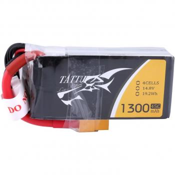 Tattu 4S1P LiPo‑Akku 1300 mAh 14,8 V 45C mit XT60 – FPV Racing Performance