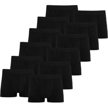 Normani 12er Pack Herren Unterhosen aus Baumwolle, Schwarz