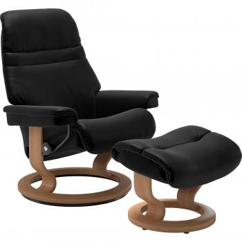 Stressless® Relaxsessel »Sunrise« mit Hocker, Classic Base, Eiche, Größe M