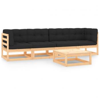 Conjunto de Lounge Externo 5 pcs com Almofadas vidaXL