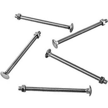 JDS Hardware 15-Unit Pack: M8 130mm Zinc-Plated Carriage Bolt & Hex Nut