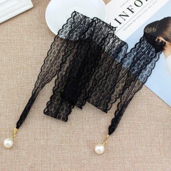 Ceinture en dentelle ornée de strass et perles pour femmes