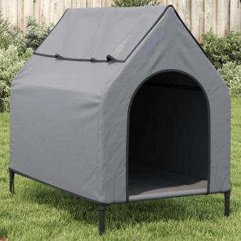 Casa para mascotas en tela Oxford y acero gris claro