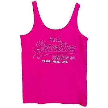 Superdry VL Outline Pop Entry Débardeur Femme, Rose (Fluro Pink 28r), M