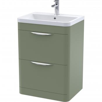 Parade Floor Standing 2 Drawer Vanity Unit with Polymarble Basin