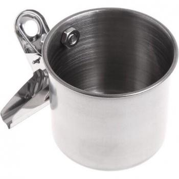 Einzelne Futtertasse für Vögel aus Edelstahl