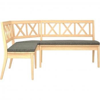 Eckbank Kampina (Natur) – 2‑Sitzflächen, abnehmbare Kissen, Stauraum