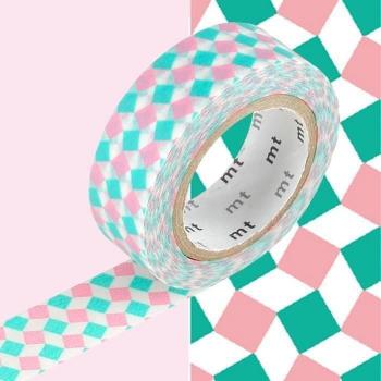 Nastro Decorativo Quadrato Rosa‑Verde – 1,5 cm × 7 m