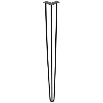 4er Set Designer Tischbeine, 61 cm, schwarz, 3 Streben