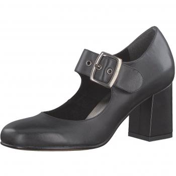 Tamaris Damen‑Slippers aus schwarzem Leder – 39 EU