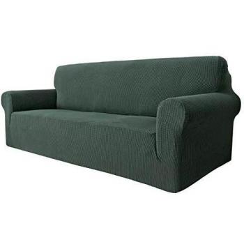 MAXIJIN Super Stretch Couch Cover for 3 Seater Couch, 1-Piece Universal Sofa Covers Living Room Jacquard Spandex Furniture Protector Dogs Pet Friendly Fitted Couch Slipcover