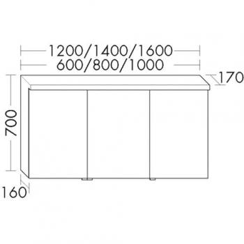 Burgbad Lin20 Spiegelschrank, LED-Beleuchtung, 2 Türen, 80 cm