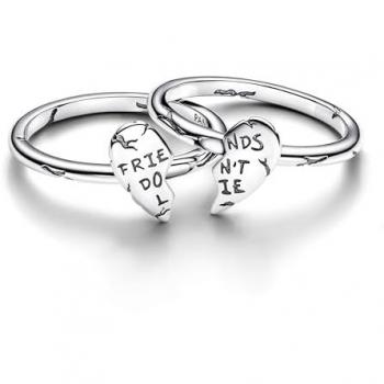 Pandora Stranger Things Teilbarer Damenring Freunde Lügen Nicht aus Sterling Silber, Größe 54