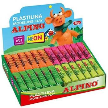 Plastilina flúor Alpino 24 unidades en expositor