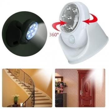 Lampada LED Luce 360° Rilevatore Movimento ruota automatico Senza Fili Sensore Patio Sicurezza per Giardino Muro corridoio toilette H03A7