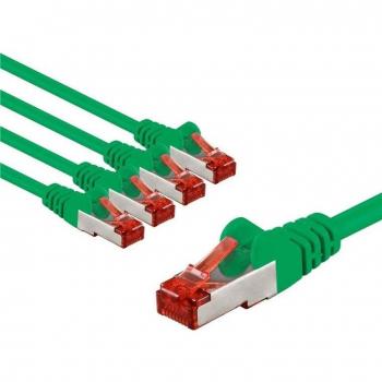 Cavo di Rete S/FTP Cat 6 1 m Verde Kit da 5