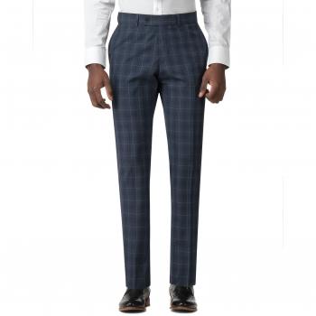 Super Slim Fit Slate Blue Check Suit Trousers