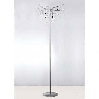 Cygnet 6 Light Floor Lamp G4 Polished Chrome/White Glass/Crystal