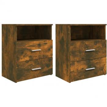 Comodini 2 pz Rovere Fumo 50x32x60 cm