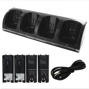 Consola Energía: Cargador Wii 4Baterías
