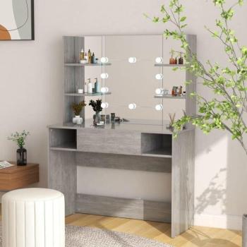 Table LED Torana Maquillage 100x40x135 cm MDF Gris Béton