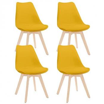 Silla de Comedor Nórdica Daria (Pack 4) Polipropileno y Madera