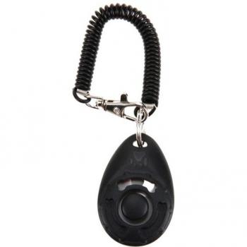 Dog Clicker Training Tool with Key Chain and Wrist Strap
