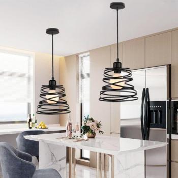 Lampada soffitto spirale vintage con gabbia Ø20 cm