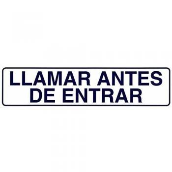 Rotulo adhesivo 250x63 mm. llamar antes de entrar