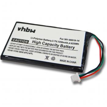 1250 mAh Li‑Polymer GPS Power Cell for Garmin 361‑00019‑14 – VHBW