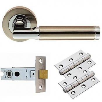 Carlisle Brass Belas Lever Handle on Rose Latch Set Satin Nickel/Chrome Plated