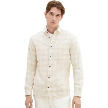 Camisa de Hombre Tom Tailor Corte Ajustado Color Crema