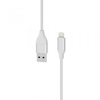 XLAYER 217076 1 x USB Stecker auf 1 x Apple Lightning Ladekabel 1,5m Silber