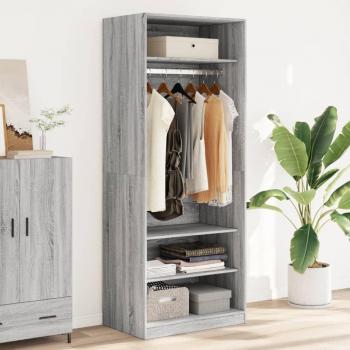 Engineered Wood Wardrobe, Sonoma, Gray, 80x50x200 cm (vidaXL)