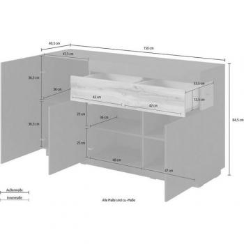 INOSIGN Sideboard SILKE, votaneichefarben