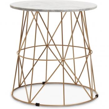 Chic White Marble Bedside Table