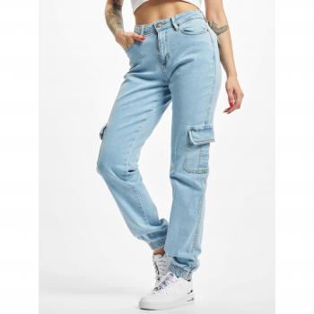 Jeans cargo A vita alta Urban Classics Organic Stretch Blu Clarino
