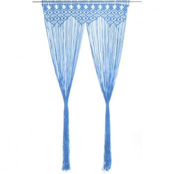 Tenda Macramè Blu 140x240 cm in Cotone Vidaxl 27506