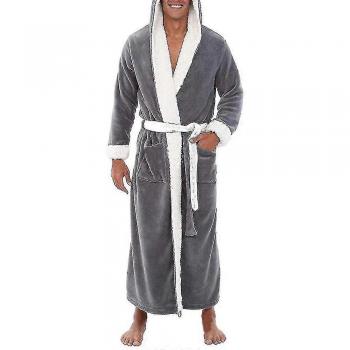 Ropa Nocturna Masculina – Albornoz Griseo 2XL con Capucha
