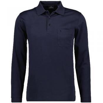 RAGMAN Herren Poloshirt Langarm Marineblau 4XL