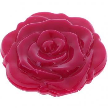 Miroir de poche rose fleuri double face pour maquillage