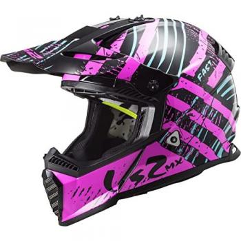 LS2 MX437 Fast Evo Verve Motocross Helm Schwarz/Pink 3XL