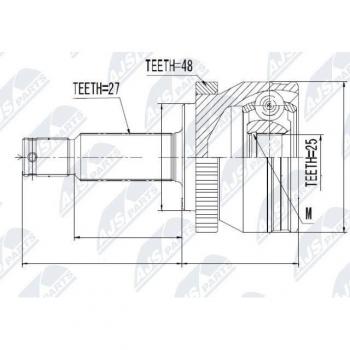 Tête de cardan et joints d’arbre – modèle KIA/Hyundai – NTY NPZ‑HY‑508