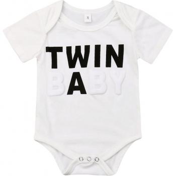 Mono de Verano TWIN BABY para Bebés, Traje de Sol con Letras 0-18M