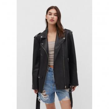 Giubbotto Oversize Biker Stradivarius Nero XL