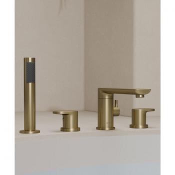 Kroos® Regolatore Vasca-Doccia 4 Fori in Oro Spazzolato