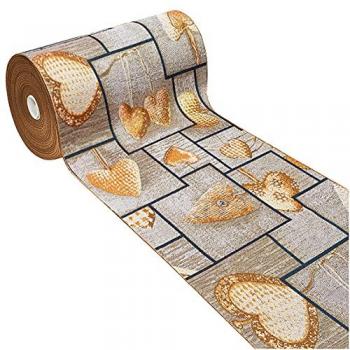 Tapis de Cuisine Antidérapant Coeurs Jaune 54x280 cm