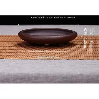 Ceramic Purple Clay Bonsai Pot, Small Size, Classic Chinese Design, Without Hole, LC372
