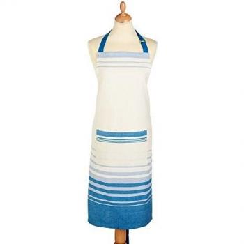 100% Cotton Jacquard Stripe Apron – Cream / Blue