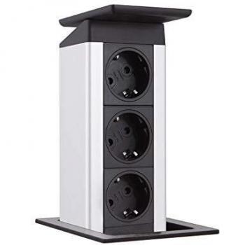 Multipresa mobile Evoline Inox Satinato con Porta USB